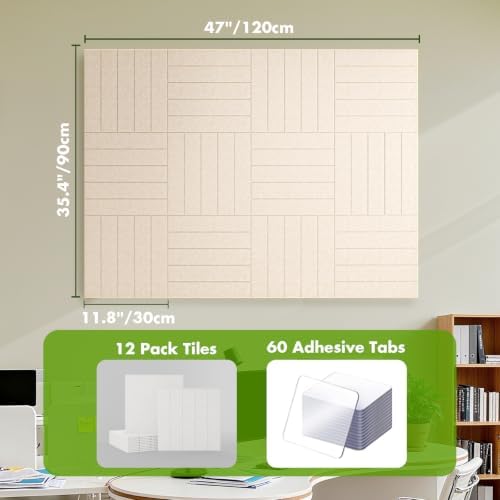48" x 36" Large Felt Bulletin Board 1/2" Thick, Oatmeal
