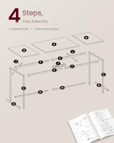 VASAGLE Computer Desk, Steel Frame Gaming Desk for Home Office, 63 Inch