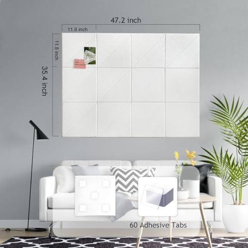 48" x 36" Large Cork Board Alternative&Felt Bulletin Board, White