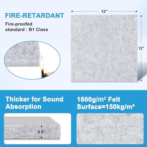 DOLLAR BOSS Felt Cork Board Tiles 24 Pcs 12"x12" Bulletin Board, Light Gray