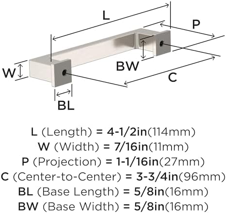 Amerock 25 Pack 3-3/4" Bridgeport Satin Nickel Drawer Pull