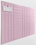 Felt Bulletin Board- Cork Board Tiles Alternative - 12 Pack Square Felt Wall Tiles with Safe Removable Adhesive Tabs - Light Pink
