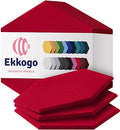 Acoustic Panels 12-Pack Soundproof Wall Panels 12"X10.4"X0.4" Sound Panels High Density Sound Dampening Panels - [Candy Red Hexagon]