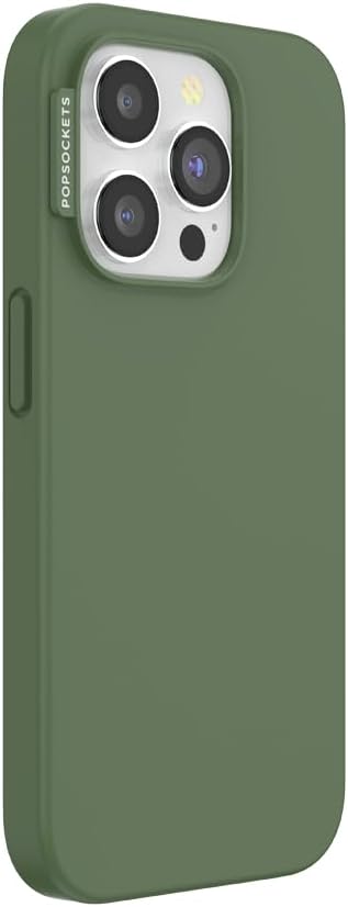 PopSockets iPhone 15 Pro Phone Case with MagSafe- Olive | Magnetic, Wireless Charging, Camera & Drop Protection, Green, Teal, Turquoise, iPad, Removable, Popper