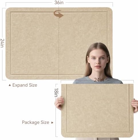 Felt Bulletin Board 36x24 inches, Decorative Pin Board for Home & Office