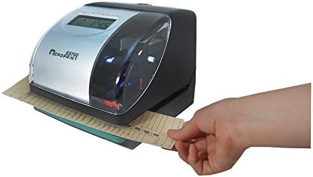 Acroprint Electronic Time Clock Machine – Time Stamp Machine for Employees, Ideal for Small Business, Accommodates Right or Left-Hand Time Cards, Selectable Hour Format
