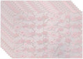 Batmerry Seamless Pink Cherry Blossoms Linen Placemats Set of 8, Vintage Floral On Light Pink Washable Table Mats for Kitchen Table Thickened Heat Insulation Dining Set Indoor Outdoor 12X18 in