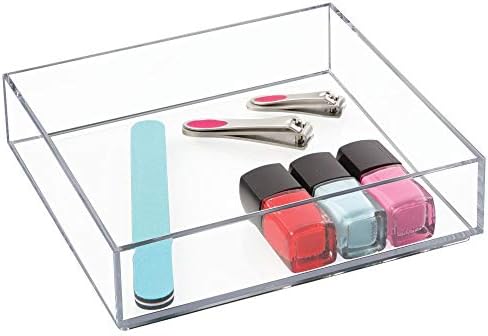 iDesign Clarity Kitchen Drawer Organizer, 8" x 8" x 2", Clear