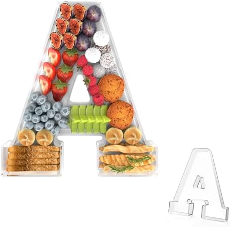 13.8" Acrylic Letter Charcuterie Tray,Fillable Alphabet Box (Letter A)
