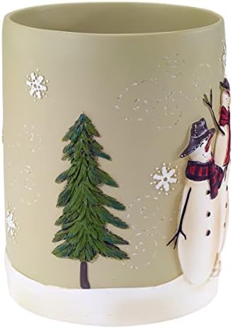 Avanti Linens - Wastebasket, Resin Bathroom Accessories, Christmas Decorations (Snowmen Gathering Collection)