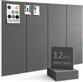 48" x 36" Cork Board Alternative, 12 Pack Felt Bulletin Board Tiles with 30 Adhesive Tabs Wall Push Pin Board for Office Classroom Bedroom Decor