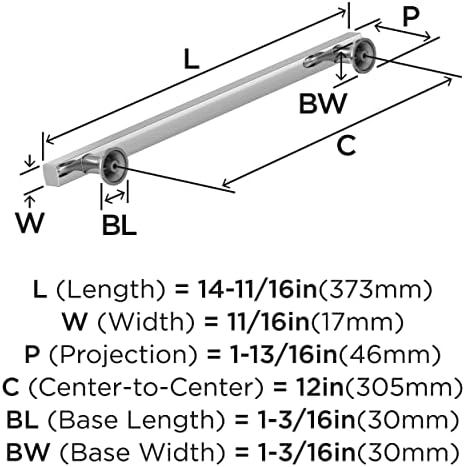 Amerock 12" Everett Polished Chrome Appliance Pull