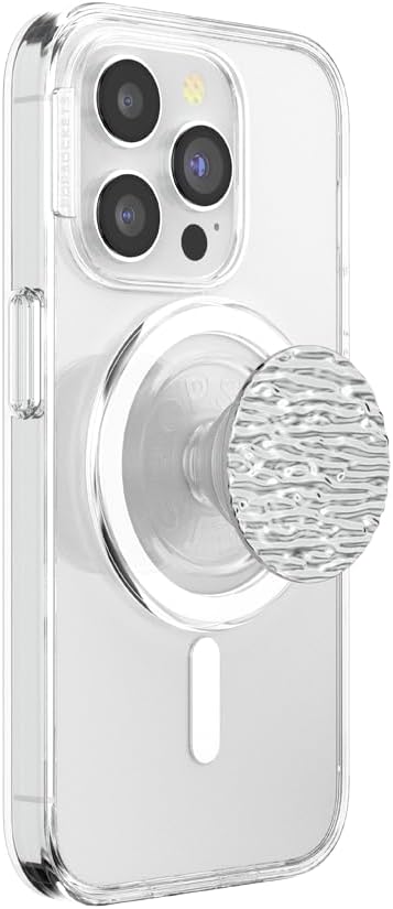 PopSockets Phone Grip for MagSafe, Magnetic Holder- Morgana Chrome | Removable, For Kindle / Android / iPhone, With Magnet, Silver, Electronic Accessories, For iPad/Kindle/iPhone/Android
