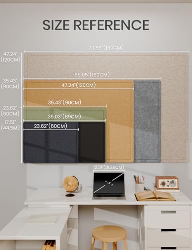 Fluxynara 35" x 17.1" Bulletin Board, Light Gray