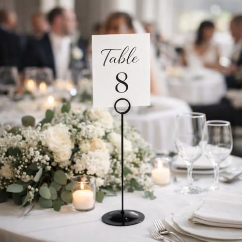 HOHIYA 12 Pack Black Table Number Holders 12" Wedding Place Card Stands