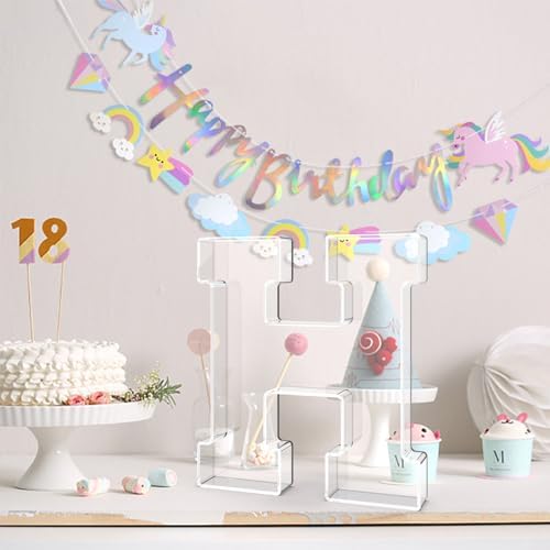 13.8" Acrylic Letter Charcuterie Tray,Fillable Alphabet Box (Letter H)