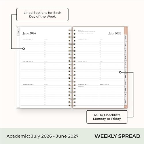 Blue Sky 2026-2027 Weekly & Monthly Academic Planner, 5"x8", Bengala