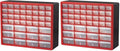 Akro-Mils 44-Drawer Plastic Drawer Storage Cabinet for Garage Organization, Bead Organizer, Building Bricks Storage, Teacher Toolbox, Makeup Organizer, 20-Inch W x 6-Inch D x 16-Inch H, 10144 Red