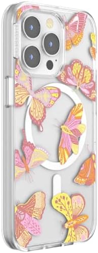 PopSockets iPhone 13 Pro Phone Case with MagSafe- Sunset Mariposa | Magnetic, Wireless Charging, Camera & Drop Protection, Butterfly, Moth, Luna, Western, Boho, Aesthetic