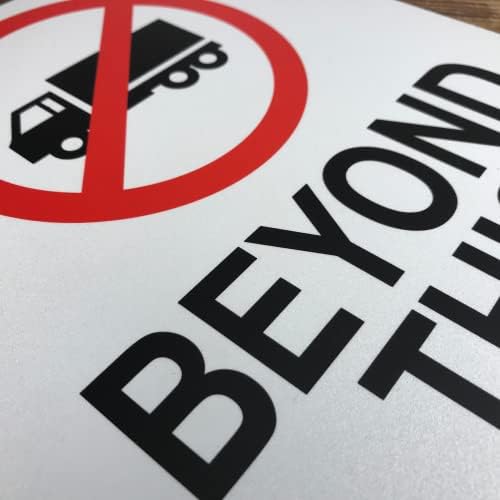 TRADESAFE No Trucks Beyond This Point Sign, No Trucks Allowed Sign, Quick Install, Light Reflective, UV-Resistant, Waterproof, 10” X 14” Aluminum Signs for Business