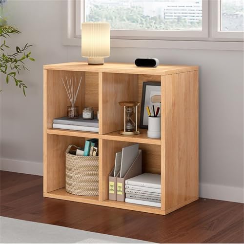 Lateral Filing Lumber Bookshelves Shelves Solid Wood Bookshelf, Floor-standing Storage Rack, Low Bookcase, Cube Storage Unit, Household TV Cabinet, Bay Window Cabinet Natural 26"L x 9"W x 26"H