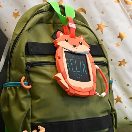 Boogie Board Sketch Pals Fox 4” LCD Writing Tablet for Kids – Reusable Mess-Free Drawing Pad with Tethered Stylus – Clip-On Travel Doodle Board Toy – Ages 3+