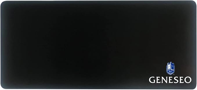 State University of New York at Geneseo Classic Cloth Desk Mat, Durable Office Supplies, Non-Slip Base, Responsive Desk Pad with Smooth Cloth Surface, Black
