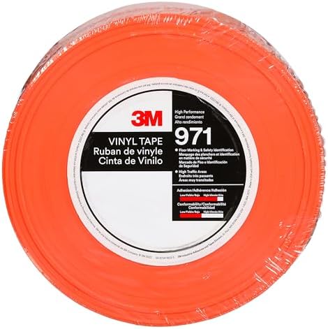 3M Durable Floor Marking Tape 971, Orange, 2 in x 36 yd, 17 mil, 1 Roll