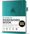 Clever Fox Password Book with Alphabetical Tabs, 4"x5.5" Keeper Aquamarine