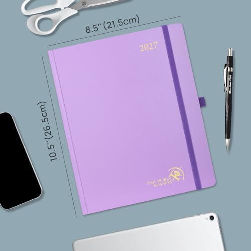POPRUN 2027 Planner Weekly and Monthly, 8.5" x 10.5", Daily Calendar Book