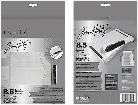 Tonic Studios Paper Cutter Tool - Guillotine Paper Trimmer for Scrapbooking, Vinyl, and Craft Paper - 8.5 Inch Cutting Length with Ruler and Grid Lines