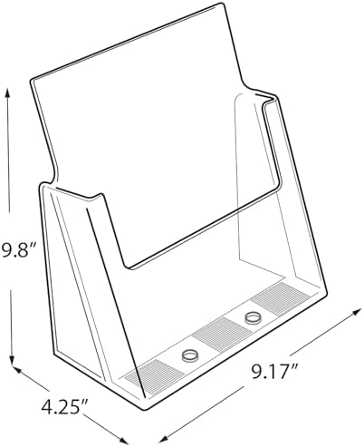 Azar Displays 252385-1PK Clear Acrylic Letter-Sized Brochure Holder – Wall Mount or Countertop Display for 8.5" x 11" Flyers, Magazines, and Pamphlets ( 1-Pack)