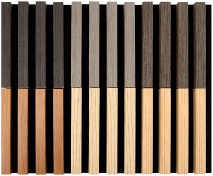 Art3d Soundproof Wood Slat Wall Panel, 6 x 4.7 in, 6 Sample Packs, 6 Colors