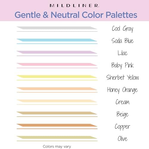 Zebra Pen MILDLINER Highlighter, Neutral and Gentle Colors, Dual Tip, 10-Pk