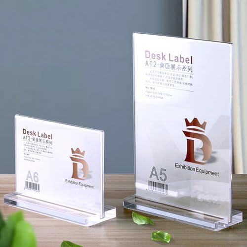 Acrylic Sign Holder (Black Horizontal A5 210×148mm/ 8.27×5.83 inches)