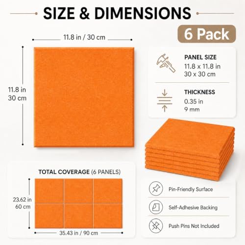 Felt Bulletin Board Tiles, Large Cork Board Alternative,24 x 36 in