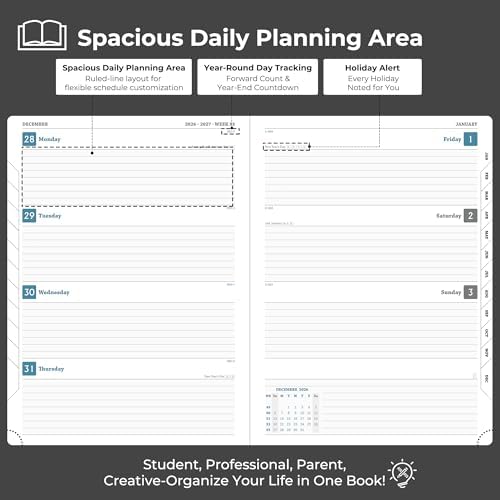 Planner 2026-2027 Daily Daily Weekly and Monthly,11.5"x8.5"