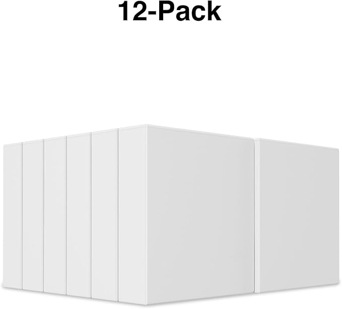 Staples Economy 2-Inch Round Ring Binder, White, 375 Sheets, 12-Pack | Lightweight school and office binders for everyday document storage.