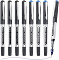 EYEYE Rollerball Pen 4 Black 4 Blue, 0.5mm Extra Fine Point Roller Ball Pen | Back to School Essential, Quick Drying, Liquid Ink Pens Fine Point Smooth Writing Pens for Journaling, Office Supplies