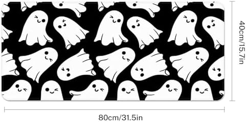 Large Mouse Pad for Desk, Halloween Ghost, Rubber, 31.5 x 15.7 Inch