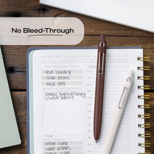uniball™ Zento Gel Pens, Black Ink, 0.7mm Medium Point, Retractable, 4 Count, Smooth Writing, Quick-Drying, No Smear, No Bleed, Macrame Barrel Colors