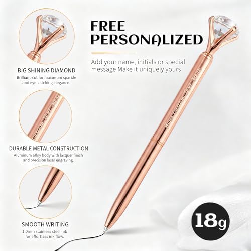 HISHER 20 Pack Custom Crystal Ballpoint Pens Smooth ABS Plastic Twist Pen
