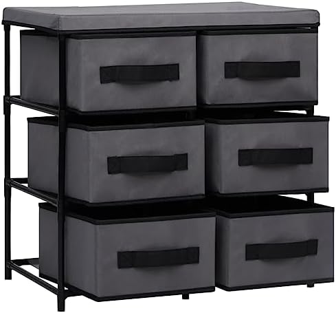 6-Drawer Storage Cabinet Organizer with Steel Frame and Fabric Drawers, Lightweight Minimalist Closet Dresser for Bedroom, Living Room, Hallway, Grey