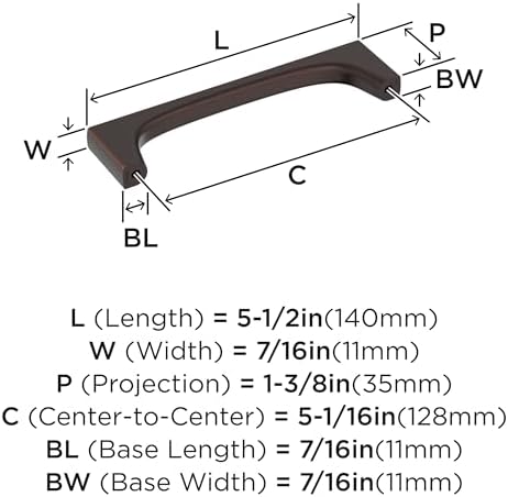 Amerock 5-1/16" Merced Oil-Rubbed Bronze Drawer Pull