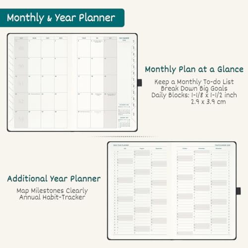 BEZEND 2027 Planner Weekly Monthly (A5 5.5"x8.5") Dot-Grid Journal in One
