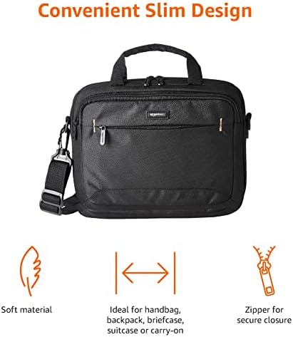 Amazon Basics Laptop Carrying Case with Adjustable Shoulder Strap, 11.6 in, Black, 10-Pack