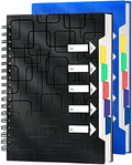 CAGIE 5 Subject Spiral Notebooks with Dividers, 5x7, 2 Pack
