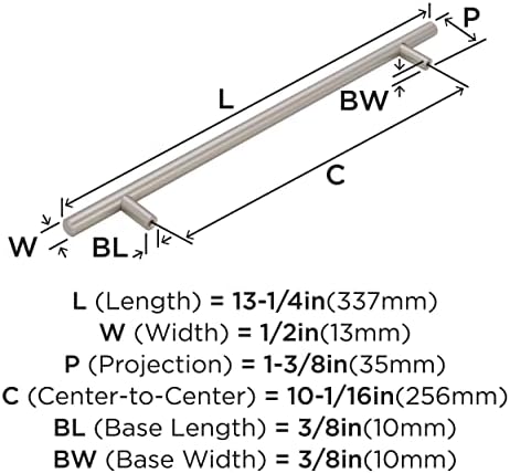 Amerock 10-1/16" Bar Pulls Sterling Nickel Drawer Pull