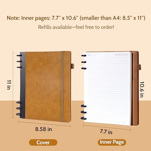 Yoment Refillable Notebooks for Work 5 Subject with Removable Dividers Tabs