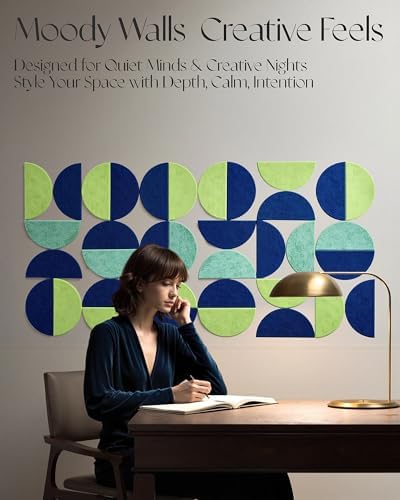Semi-Circular Felt Wall Tiles for Bulletin Boards, Nocturne